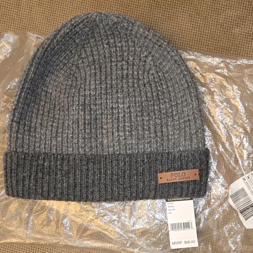 Polo by Ralph Lauren Gray Knit Beanie